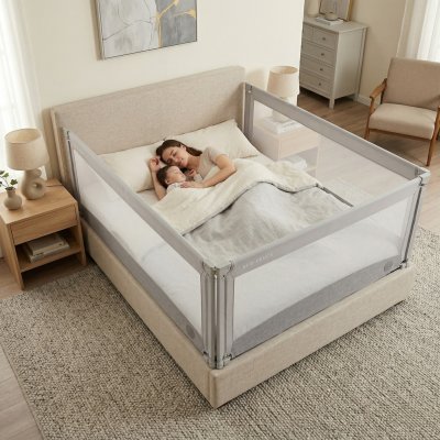 Zábrana na postel Monkey Mum® Economy - 180 cm - světle šedá – Zboží Dáma