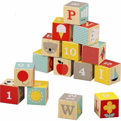 Petit Collage ABC wooden blocks – Zboží Mobilmania