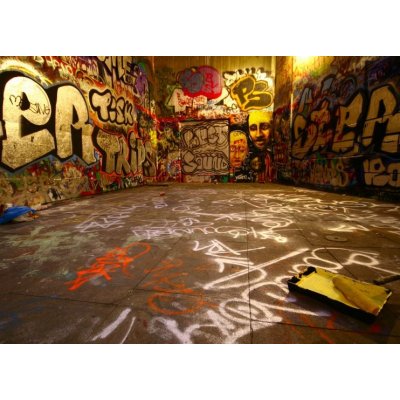 WEBLUX 2324481 Fototapeta vliesová graffiti wide angle with paint roller graffiti široký úhel s malířským válečkem rozměry 200 x 144 cm – Zboží Mobilmania