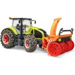 Bruder Traktor Claas Axion 950 se sněžnou frézou a řetězy 03017 – Zboží Dáma