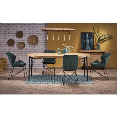 HALMAR Rozkládací jídelní stůl INFERNO dub přírodní/černý – Zboží Dáma