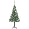 Vánoční stromek vidaXL Umělý vánoční stromek LED osvětlení sada koulí a šišky 180 cm