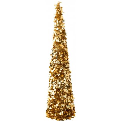 Veliký zlatý lesklý vánoční strom Sparkling L – 24*24*132 cm - J-Line by Jolipa – Hledejceny.cz