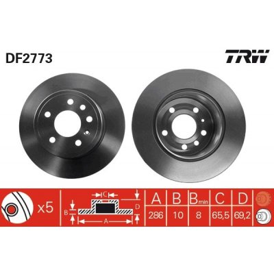 TRW Brzdový kotouč DF2773 – Zboží Mobilmania