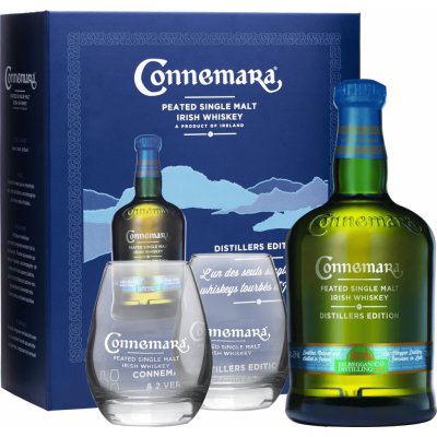 Connemara 43% 0,7 l (dárkové balení 2 sklenice) – Hledejceny.cz