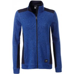 James & Nicholson dámská mikina Knitted Workwear Fleece Jacket JN861 Modrá královská melír Modrá námořní