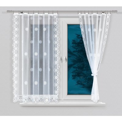 SET 2 KUSY - Dekorační žakárová záclona s řasící páskou AZURO 150 bílá 2x 170x150 cm MyBestHome – Zbozi.Blesk.cz