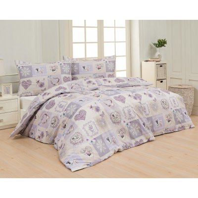 Matějovský povlečení Rosea provance vzor fialové bavlna hladká digitál 140x200 70x90 – Sleviste.cz