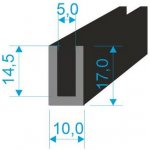 00535095 Pryžový profil tvaru "U", 17x10/5mm, 60°Sh, EPDM, -40°C/+100°C, černý – Zboží Mobilmania