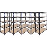 Fistar 5 x Regál 1800 x 1200 x 500 mm lak 5 polic nosnost černý – HobbyKompas.cz