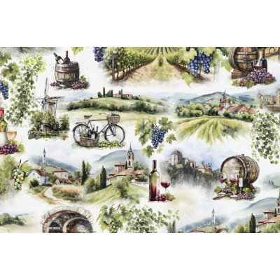 Darré Bavlněná látka PERKÁL - Vína z Moravy š.147 bavlna – Hledejceny.cz