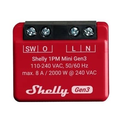 Shelly 1PM Mini Gen3 spínací modul s měřením spotřeby 1x 8A (WiFi, Bluetooth) SHELLY-1PM-Mini-Gen3 – Zboží Živě