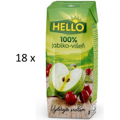 Hello 100% Jablko višeň 18 x 250 ml – Hledejceny.cz