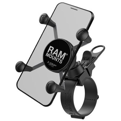 kompletní sestava univerzálního držáku X-Grip na řídítka do průměru 60 mm, RAM Mounts – Sleviste.cz