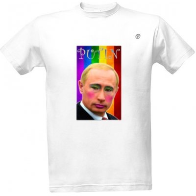 Tričko s potiskem Homofob Putin pánské Bílá