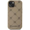 Pouzdro a kryt na mobilní telefon Apple Karl lagerfeld PU Karl Heads Pattern Magsafe pro iPhone 14 Beige KLHMP14SPGKHPHE