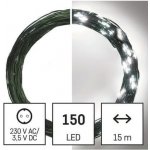 Emos D3AC05 150 LED nano řetěz zelený 15 m venkovní i vnitřní studená bílá časovač D3AC05 X LED vánoční nano řetěz zelený – Zboží Dáma