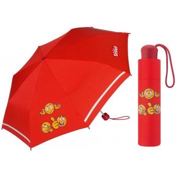 Scout Basic red dívčí skládací deštník s reflexním proužkem červený