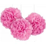 POM POMS dekorační růžové 23cm 3ks – Zboží Dáma