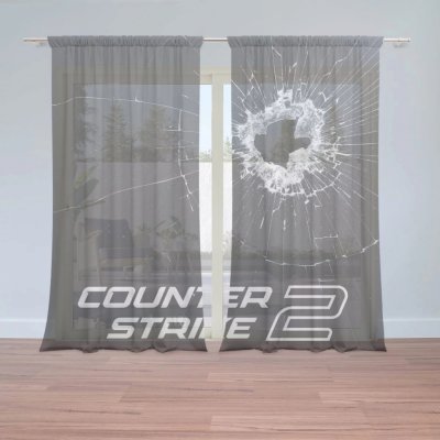 Záclony Counter Strike 2 Průstřel: 2 ks - 150x250 cm - Sablio – Hledejceny.cz