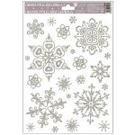 Okenní fólie vločky sněhový efekt stříbrná – Zboží Dáma