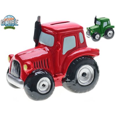 Kids Globe Farming pokladnička porcelánová traktor 15,5x11x13,8 cm mix barev červená zelená – Sleviste.cz
