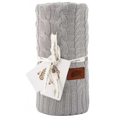 DETEXPOL Pletená bavlněná deka do kočárku šedá – Zboží Mobilmania