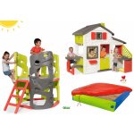 Smoby Set preliezačka Multi-Activity Tower na šplhanie so šmykľavkou+domček Priateľov s kuchynkou a pieskoviskom SM840201-4 – Zboží Mobilmania