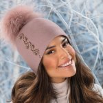 Krumlovanka dámská zimní čepice s bambulí Woolmark starorůžová W-0902/540 – Hledejceny.cz
