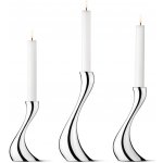 Georg Jensen Svícen Cobra Mirror – set 3 ks, stříbrná barva, kov – Hledejceny.cz
