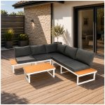 Furnigo Zahradní kovový set Malaga bílý/antracit polštáře – Hledejceny.cz