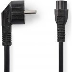 Nedis 230V 2m černý Kabel, napájecí, 230V, přípojný 10A, konektor IEC-320-C5, úhlová zástrčka, trojlístek, 2m, černý CEGP10100BK20 – Zboží Živě