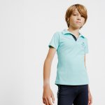 FOUGANZA Dětské jezdecké polo tričko 500 s krátkými rukávy a síťovinou