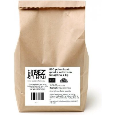 Život bez lepku BIO pohanková mouka celozrnná Šmajstrla 2000 g – Zbozi.Blesk.cz