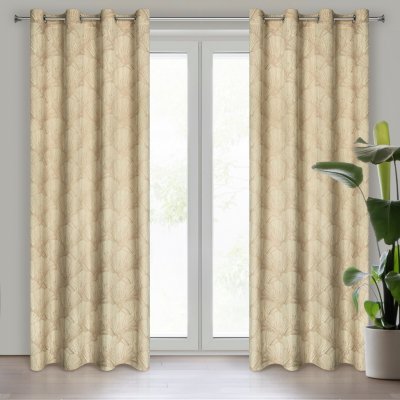 Pierre Cardin ZATEMŇOVACÍ ZÁVĚS NA KROUŽCÍCH PIERRE CARDIN GOYA 140X250 CM KRÉMOVÁ – Sleviste.cz