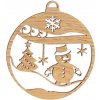 Vánoční dekorace Naše galanterie Dekorace dub sněhulák 8cm