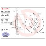 Brzdový kotouč BREMBO 09.E836.11 (09E83611) – Zboží Mobilmania