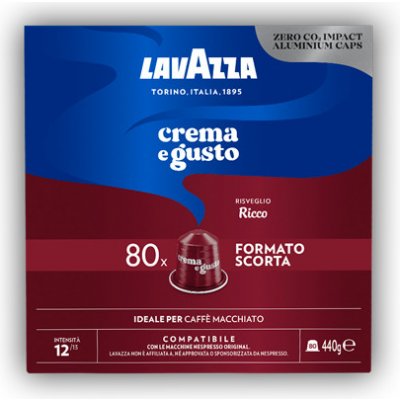 Lavazza Crema e Gusto Ricco Alu kapsle do Nespresso 80 ks – Sleviste.cz