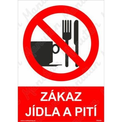 Zákaz jídla a pití, plast 210 x 297 x 0,5 mm A4 – Sleviste.cz