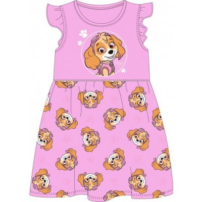 E plus M dívčí bavlněné letní šaty Tlapková patrola růžové – Zboží Dáma