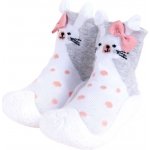 YO ponožky s gumovou podrážkou ponožkoboty dívčí bílo-šedé-zajíc – Zboží Mobilmania