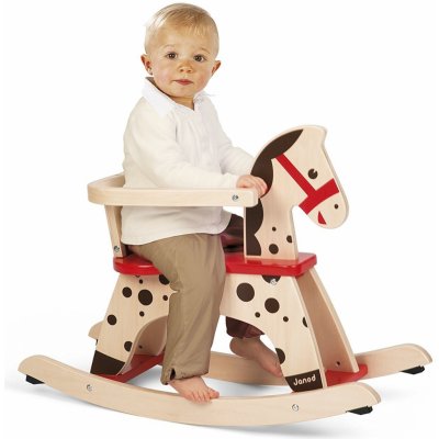 JANOD 05984 drevený húpací koník Caramel s odnímateľnou bezpečnostnou ohrádkou 12-36 mesiacov – Zboží Mobilmania