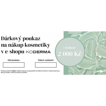 Dárkový poukaz na nákup kosmetických produktů v hodnotě 500 Kč, 1000 Kč nebo 2000 Kč 2 000 Kč