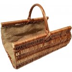 Home Koš na dřevo ke krbu KOLÉBKA s jutou 50 cm přírodní- lakovaná – Zboží Dáma