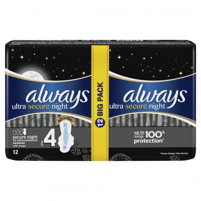 Always Ultra Extra Night Protection 12 ks – Zboží Mobilmania