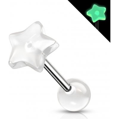 Šperky4U piercing do jazyku hvězdička PJ0009-W – Zbozi.Blesk.cz