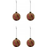 House Doctor Skleněné ozdoby Swirl Rouge set 4 ks, růžová barva, sklo – Hledejceny.cz