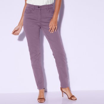 Blancheporte Barevné džíny s push-up efektem purpurová