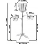 G.Gastro D10271917 Chladicí nádoba na lahve se stojanem a 2 nádobami na led nerezová ocel výška 720 mm – Zboží Mobilmania