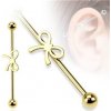 Piercing Šperky4U zlacený industrial piercing mašlička ID01027GD-38